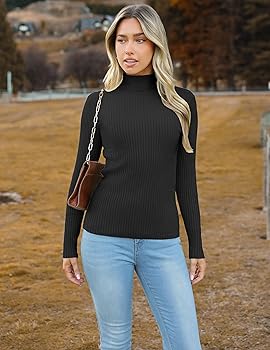 Zeagoo Women's Turtleneck Sweaters 2025 Fall Fitted Long